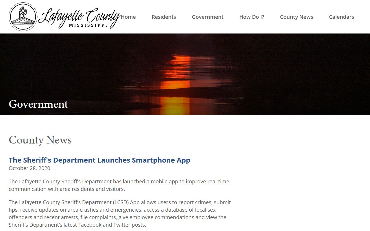 Lafayette County inmate population LCSD app recent arrests announcement